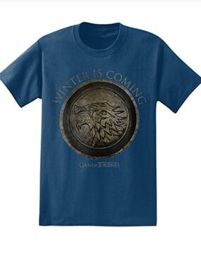 NWT Official HBO Game of Thrones "Winter Is Coming" Stark Shirt/3XL